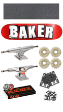 Load image into Gallery viewer, Baker red classic complete skateboard