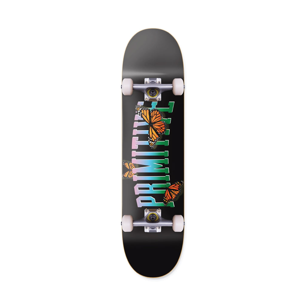 Primitive Skateboarding Collegiate Butterfly Black Mini Complete Skateboard